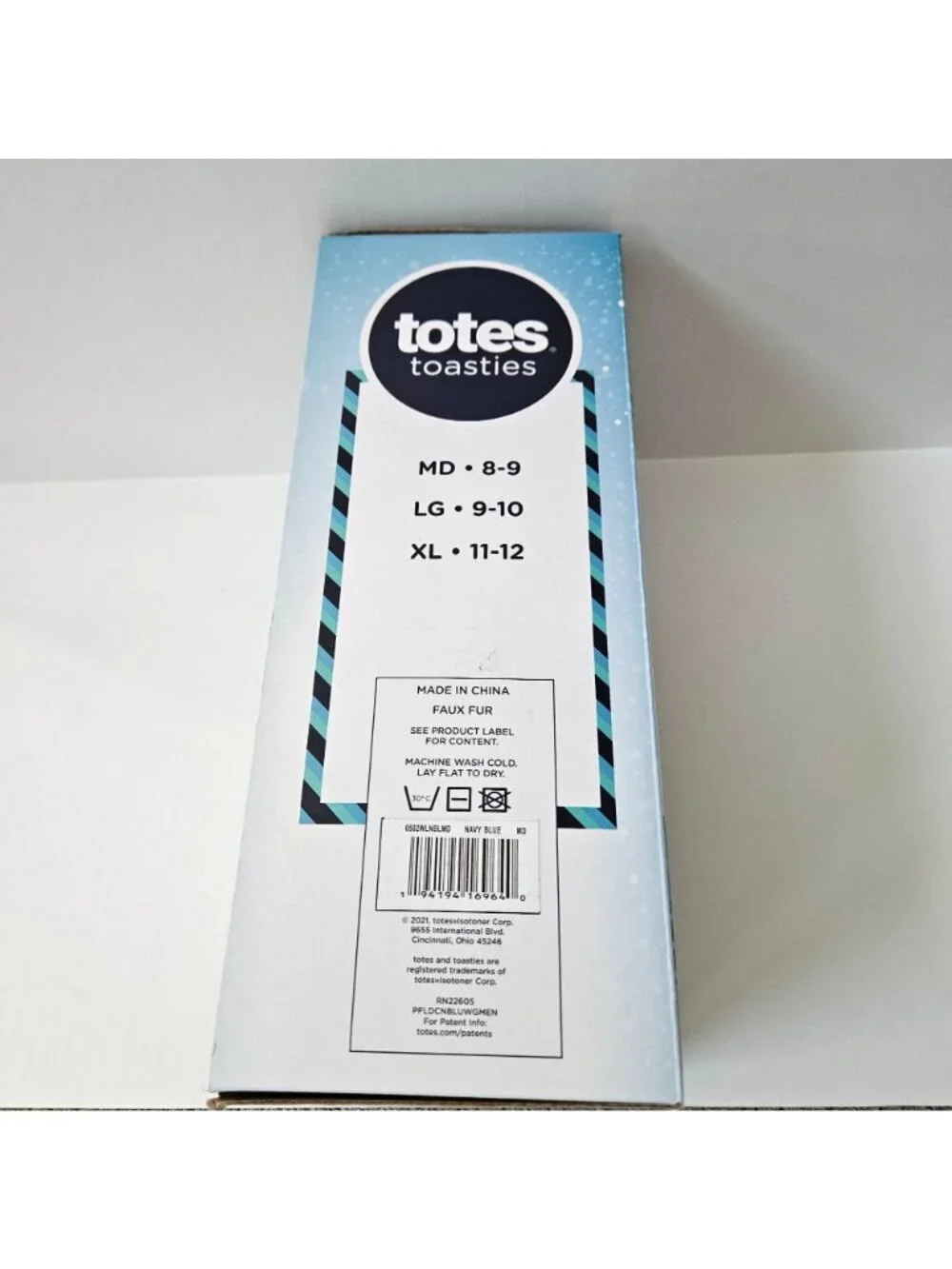 Totes Toasties Slippers Mens 8 9 Blue Temperature Sensitive Memory Foam NEW